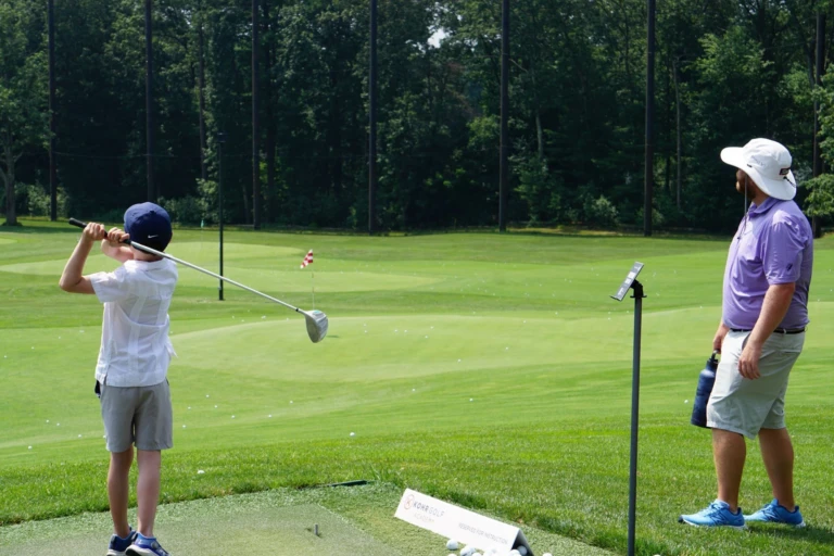 Junior golfers training at Nike Golf Camp at KOHR Golf Center in Natick, MA